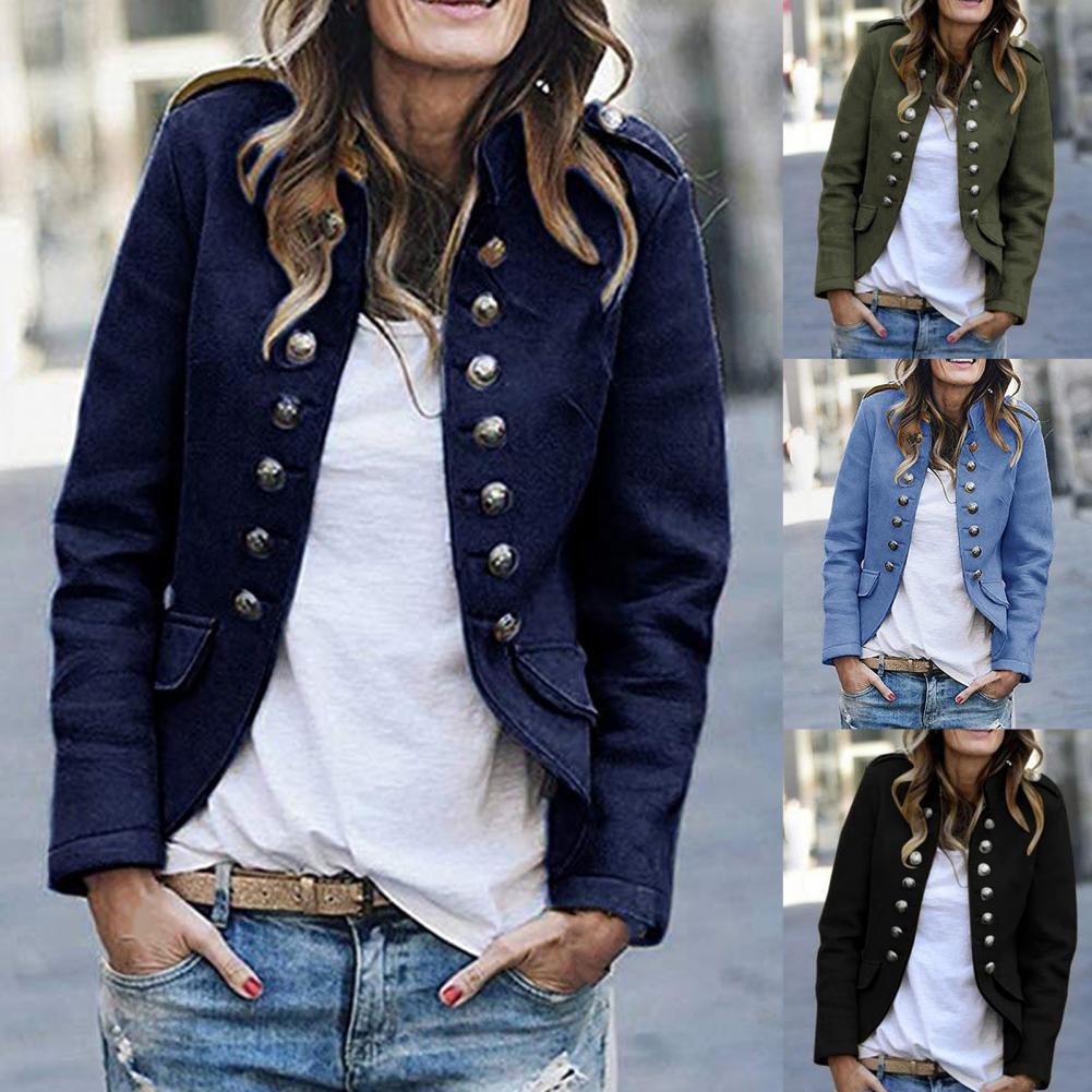 Blazer Élégant Col Montant pour Femmes