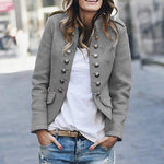 Blazer Élégant Col Montant pour Femmes