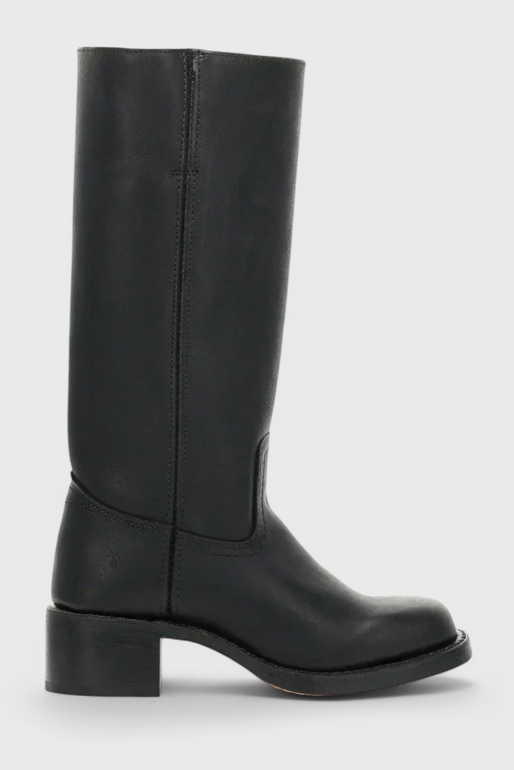 Bottes Hautes en Cuir à Talons pour Femmes