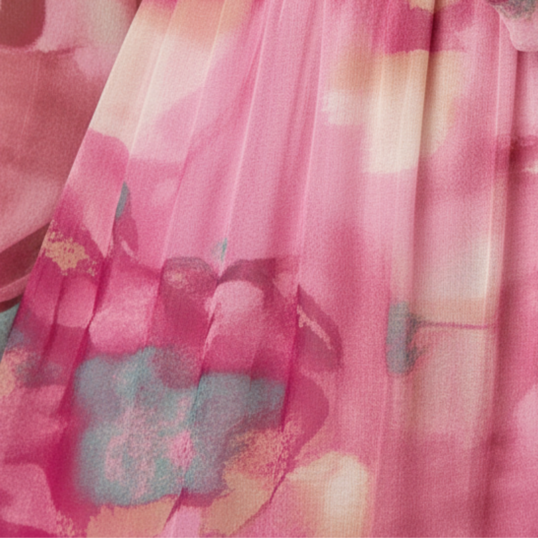 Robe Maxi à Manches Longues à Imprimé Floral pour Femmes