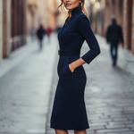 Robe midi ceinturée pour femmes