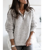 Pull Casual à Col Montant et Glissière pour Femmes