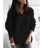 Pull Casual à Col Montant et Glissière pour Femmes