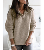 Pull Casual à Col Montant et Glissière pour Femmes