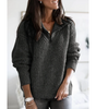 Pull Casual à Col Montant et Glissière pour Femmes