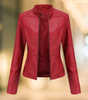Veste Chic en Cuir Vegan à Col Montant pour Femmes