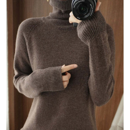Pull Élégant à Col Roulé pour Femmes