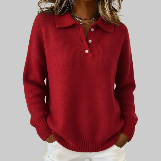 Pull Polo en Maille Souple pour Femmes