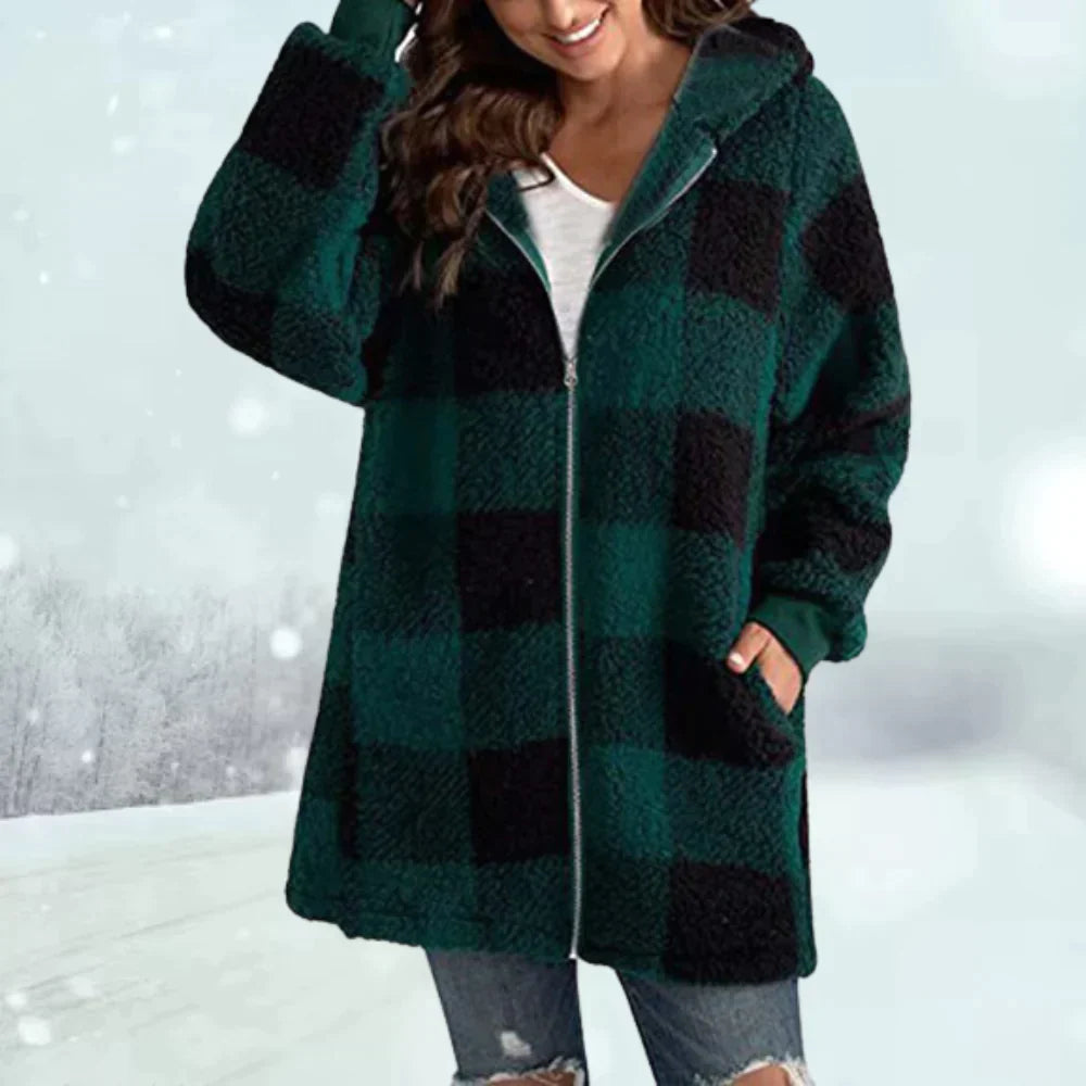 Veste d'Hiver à Carreaux pour Femmes
