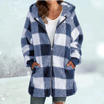 Veste d'Hiver à Carreaux pour Femmes