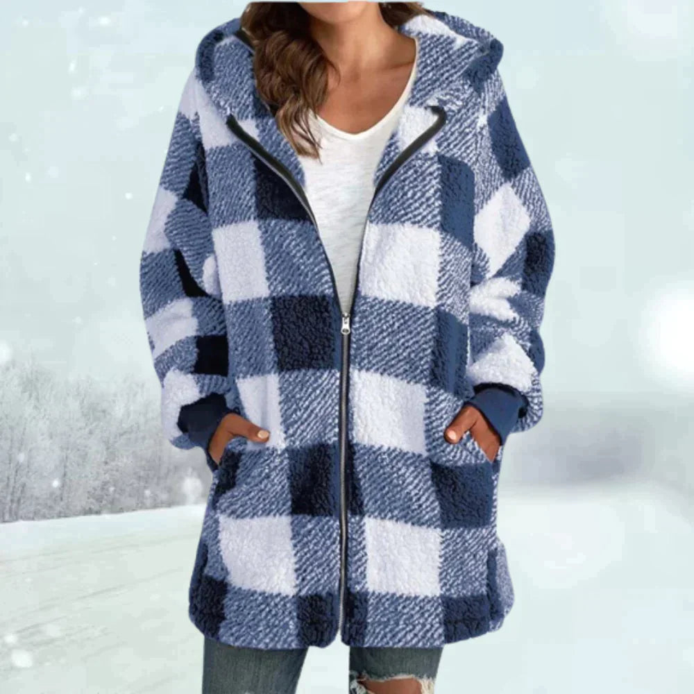 Veste d'Hiver à Carreaux pour Femmes