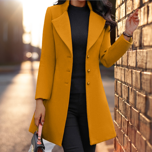 Manteau Long Élégant Solid pour Femmes