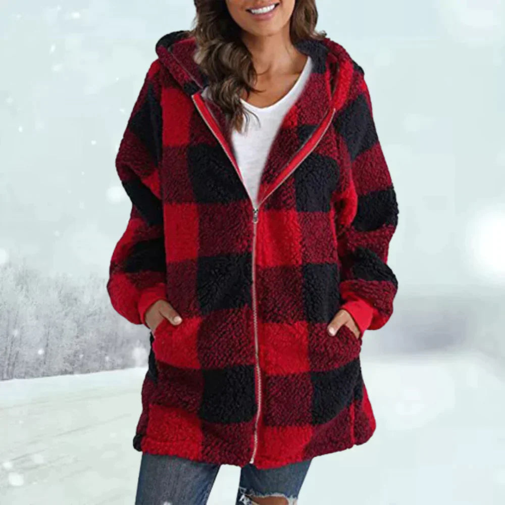 Veste d'Hiver à Carreaux pour Femmes