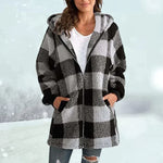 Veste d'Hiver à Carreaux pour Femmes