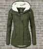 Manteau à Capuche Plissé en Laine de Mouton pour Femmes