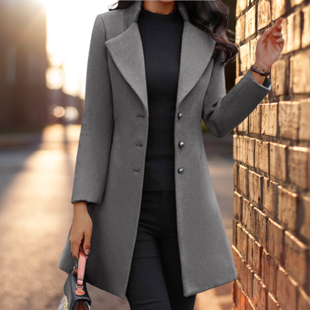 Manteau Long Élégant Solid pour Femmes
