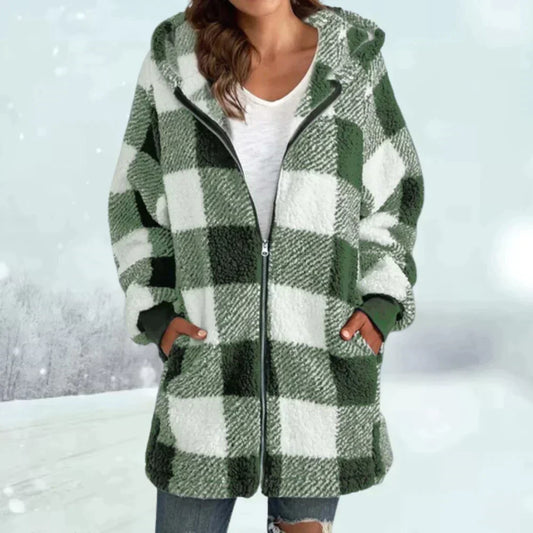 Veste d'Hiver à Carreaux pour Femmes