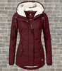 Manteau à Capuche Plissé en Laine de Mouton pour Femmes