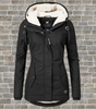 Manteau à Capuche Plissé en Laine de Mouton pour Femmes