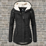 Manteau à Capuche Plissé en Laine de Mouton pour Femmes