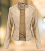Veste Chic en Cuir Vegan à Col Montant pour Femmes