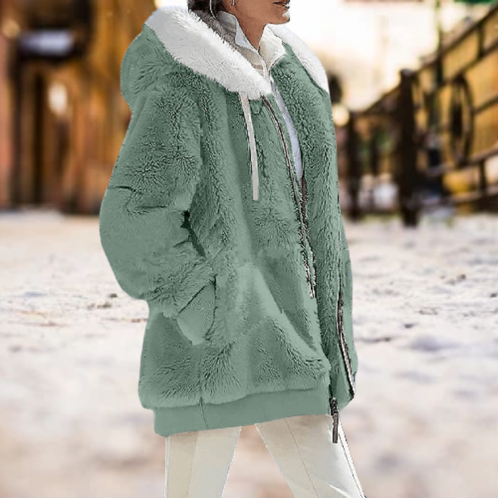 Veste Capuche Doublée Plush pour Femmes