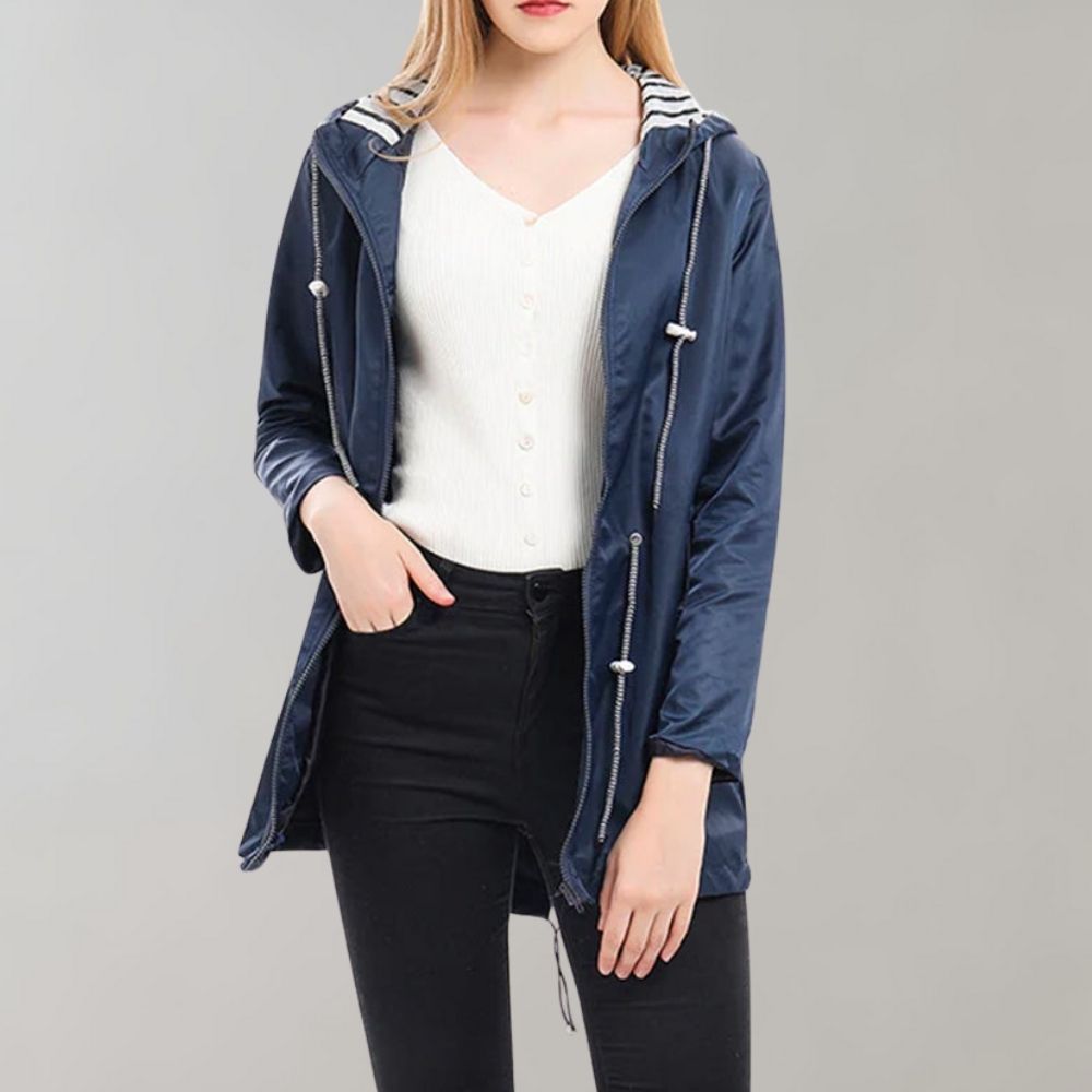 Veste de Pluie Longue Élégante pour Femmes