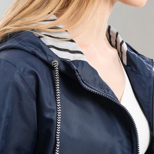 Veste de Pluie Longue Élégante pour Femmes