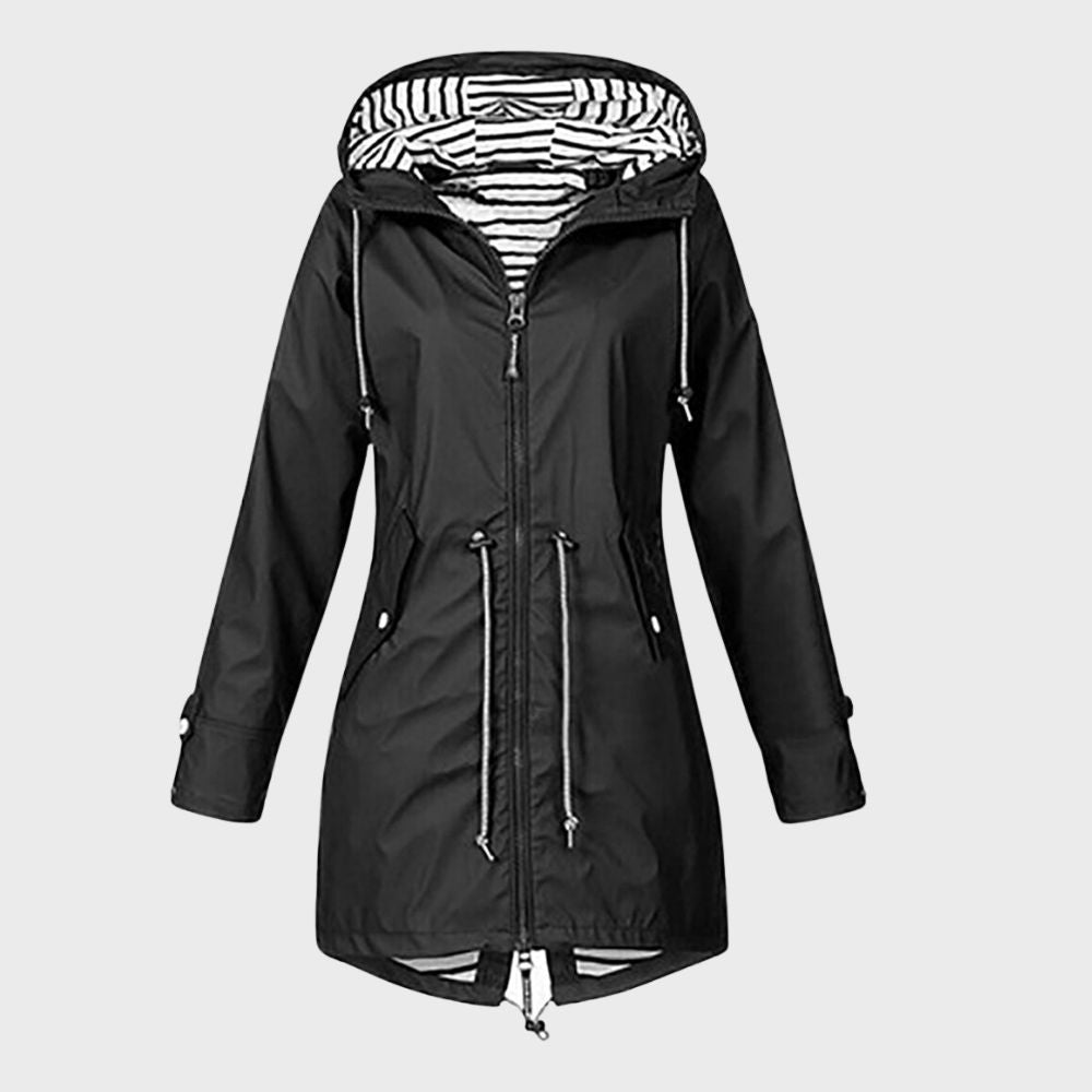Veste de Pluie Longue Élégante pour Femmes