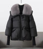 Quilted Glamour Jacket with Fur Collar for Women