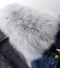 Veste en Denim à Col en Fausse Fourrure pour Femmes