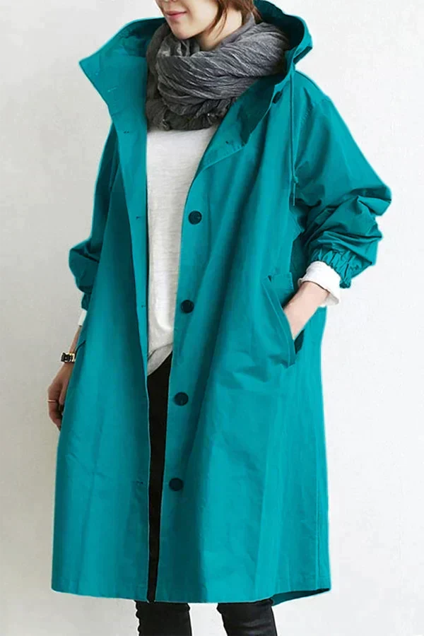 Manteau Long Oversize à Capuche pour Femme