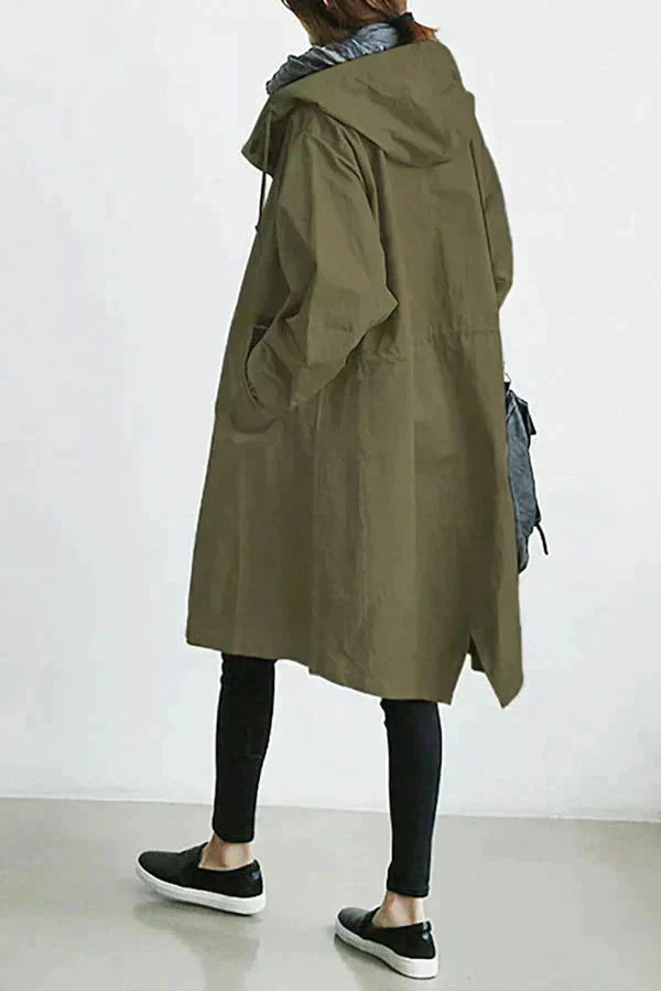 Manteau Long Oversize à Capuche pour Femme