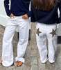 Jeans décontractés à motif d'étoiles pour Femme