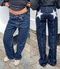 Jeans décontractés à motif d'étoiles pour Femme