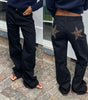 Jeans décontractés à motif d'étoiles pour Femme