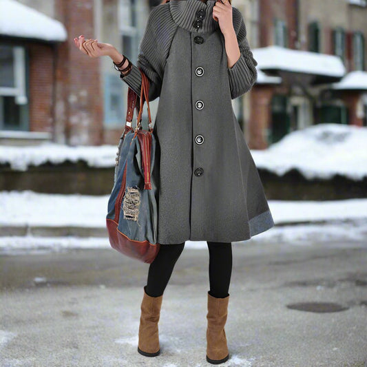 Long manteau ample en laine pour femme