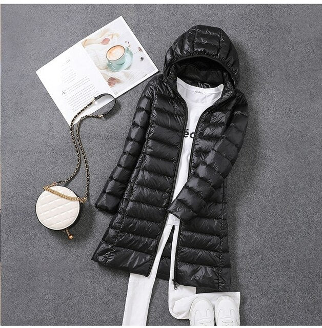 Manteau Long Matelassé Léger pour Femmes