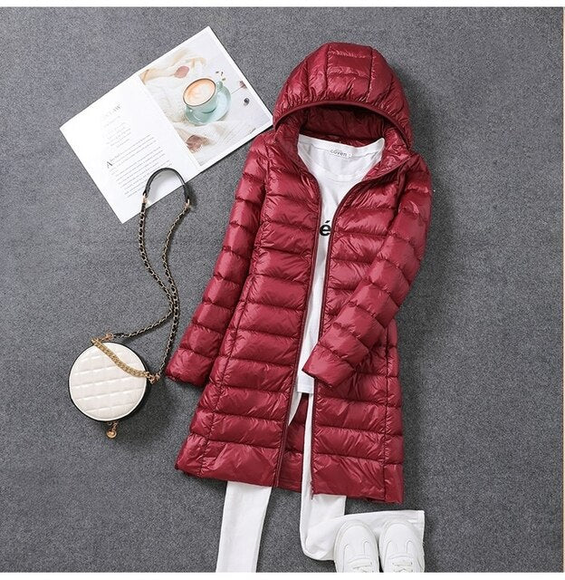 Manteau Long Matelassé Léger pour Femmes