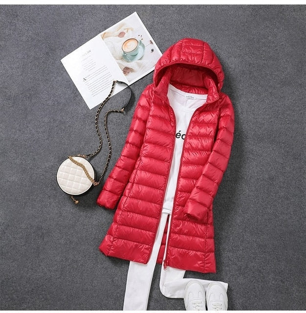 Manteau Long Matelassé Léger pour Femmes