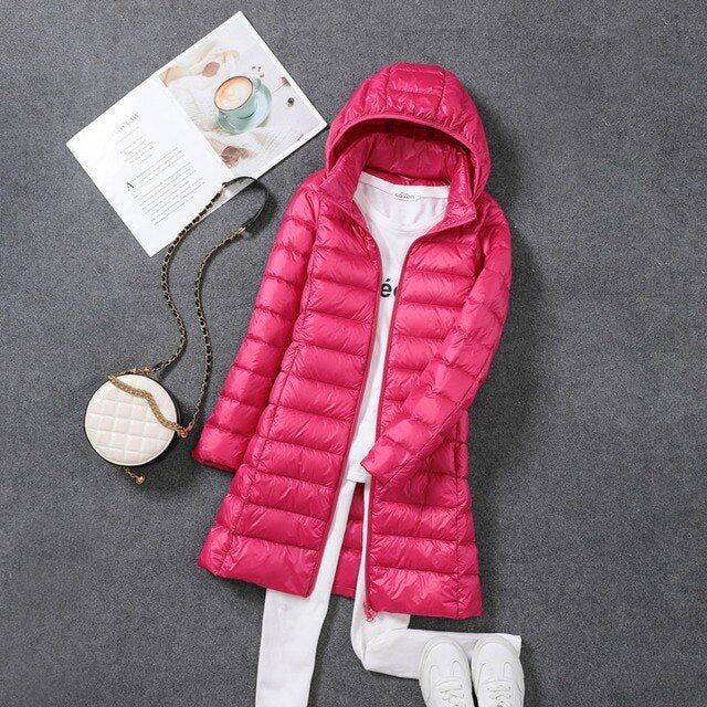 Manteau Long Matelassé Léger pour Femmes