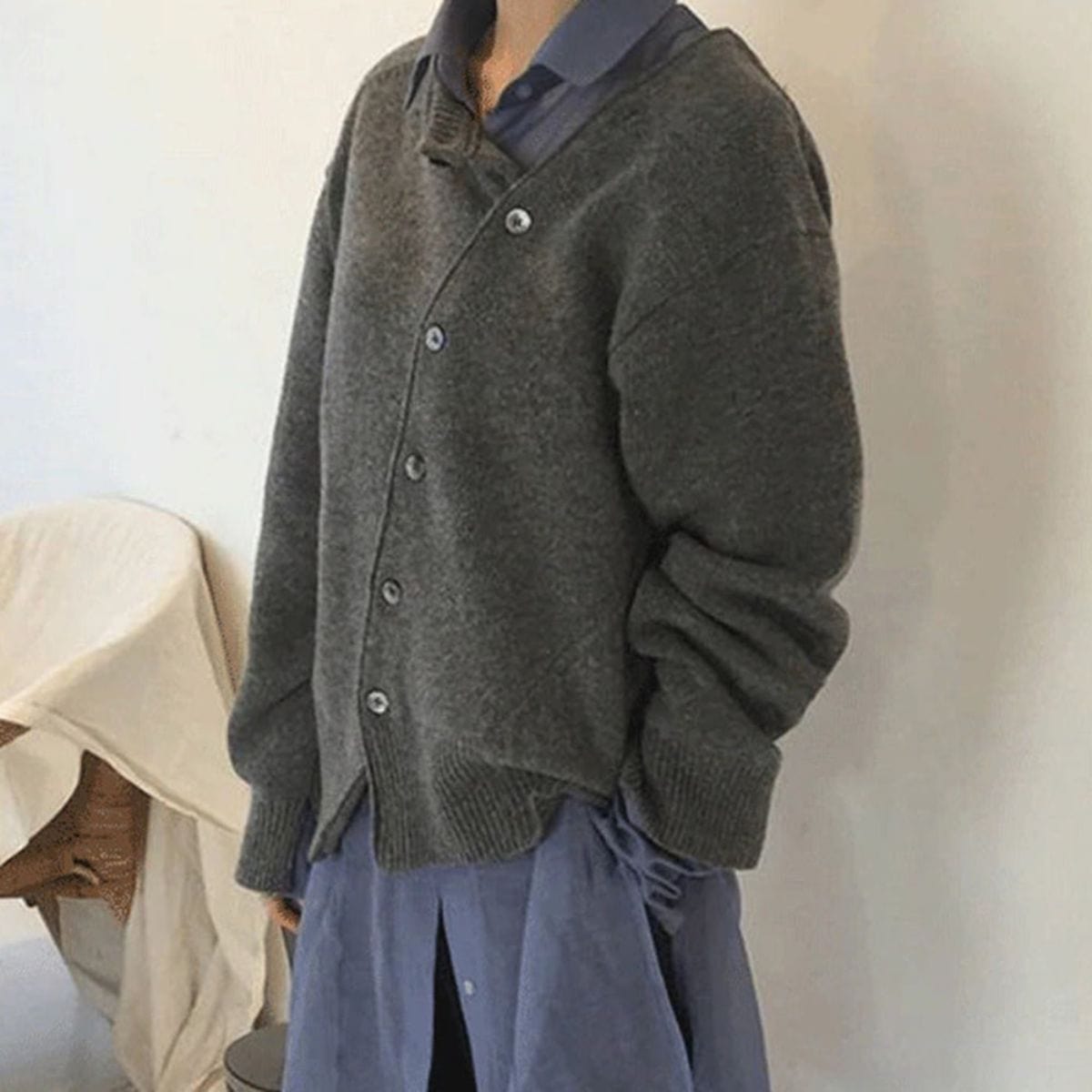 Cardigan Boutonné en Maille pour Femmes