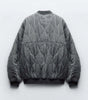 Veste Bomber Grise Oversize pour Femmes