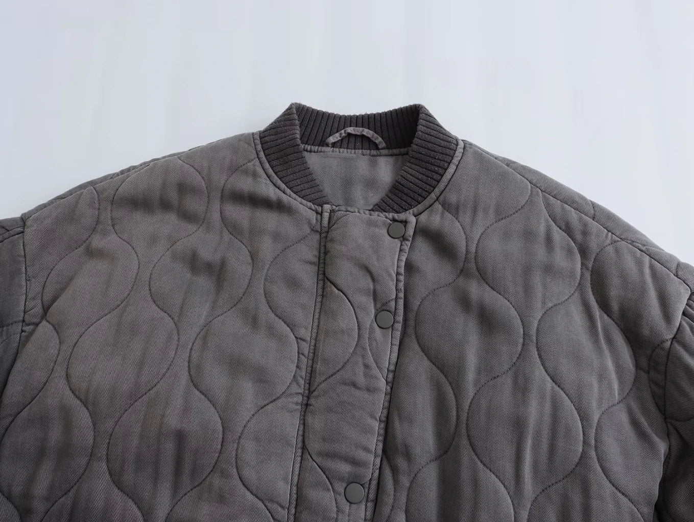 Veste Bomber Grise Oversize pour Femmes