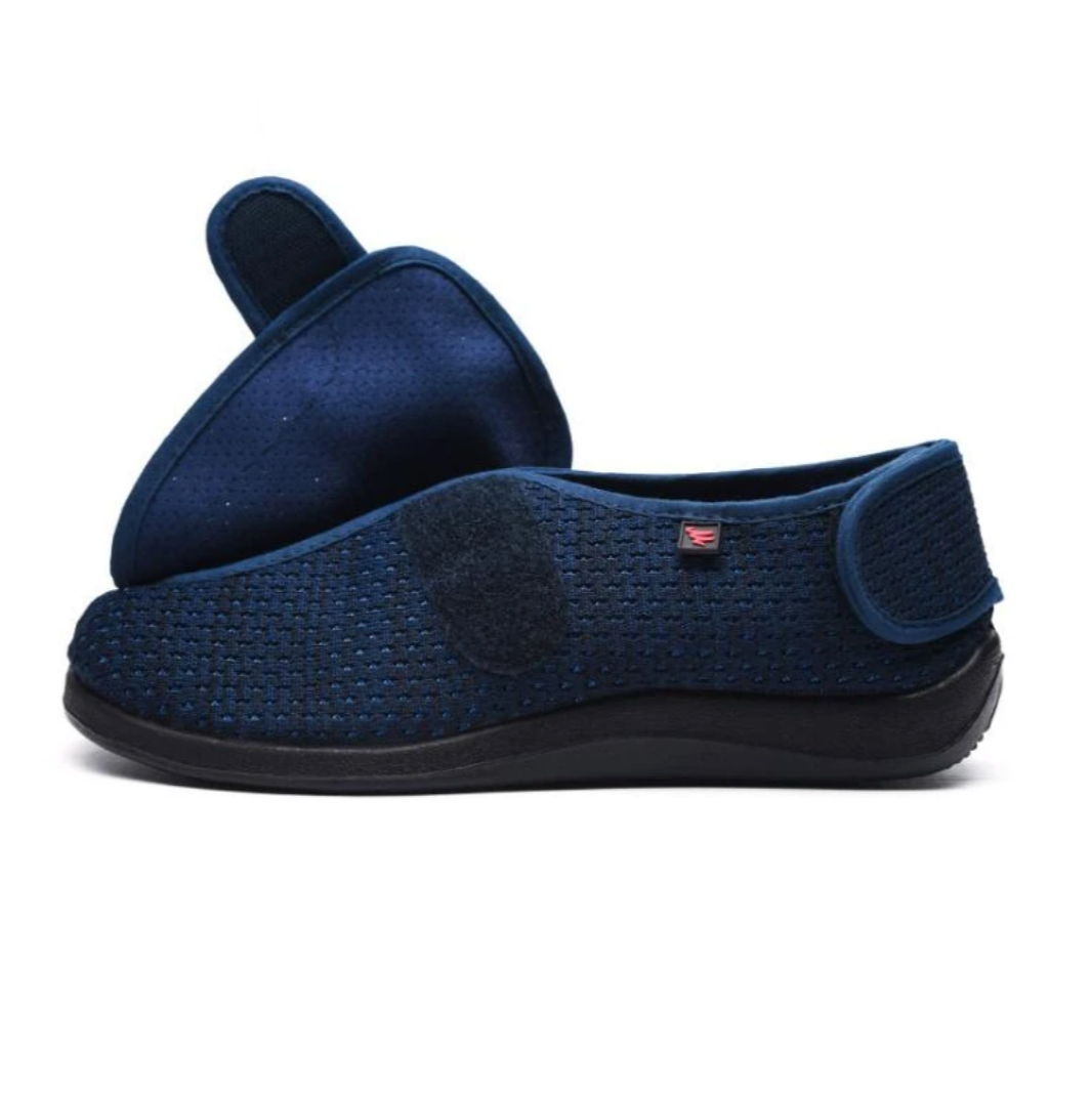 Chausson Femme Confort pour Pieds Larges à Scratch en Maille