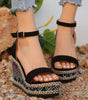 Sandales Compensées Motif Zigzag pour Femmes