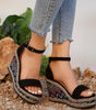 Sandales Compensées Motif Zigzag pour Femmes