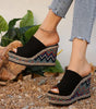 Sandales Compensées Motif Zigzag pour Femmes