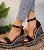 Sandales Compensées Motif Zigzag pour Femmes