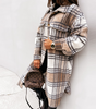 Manteau Long à Carreaux pour Femmes